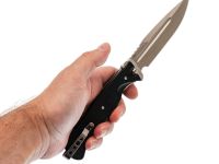 Складной нож НОКС Офицерский-С, сталь AUS-8, рукоять ABS пластик, черный