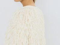 Кардиган с бахромой, Бежевый