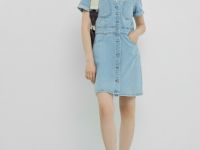 Платье-рубашка из денима, Голубой