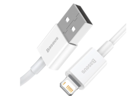 Кабель Baseus Superior Series 2.4A (USB) на (Lightning) (CALYS-02) 25см силикон (белый)