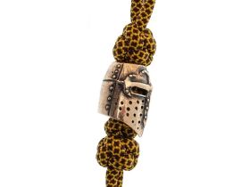 Темляк средний  коричневый с бусиной "Шлем Тевтонца"