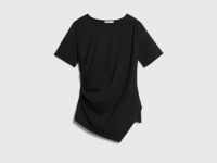 Футболка с драпировкой, Черный
