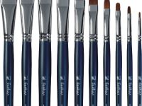 Кисть синтетика №8 овальная Альбатрос "Байкал" длинная ручка