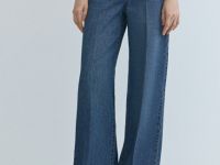 Широкие джинсы Wide leg с высокой посадкой, Синий