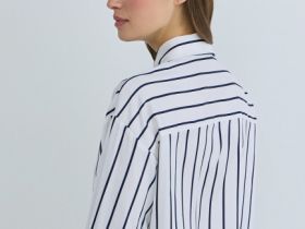 Блузка из сатина, Синий