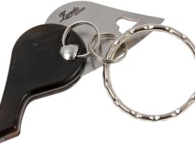 Нож-брелок складной сердце LionSteel LB CO - LionBeat Horn, сталь 440, рукоять черный рог