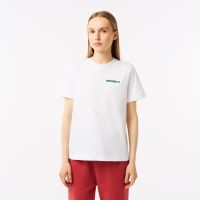 Женская хлопковая футболка Lacoste Do you speak