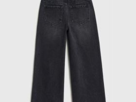 Широкие джинсы для девочек, Серый