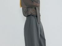 Классические шорты со складками, Серый