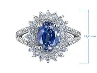 Кольцо из белого золота с сапфиром э4758кц08220453