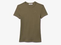 Женская Футболка Lacoste Slim Fit из хлопка в рубчик