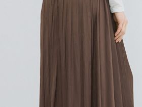 Юбка из ткани с жатым эффектом, Коричневый