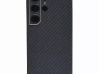 Чехол-накладка Kzdoo Keivlar Case для Samsung Galaxy S24 Ultra карбоновый (черно-серый в полоску)