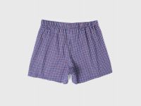 Текстильные трусы-боксеры в клетку, Синий