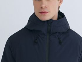 Утеплённая куртка с капюшоном, Синий