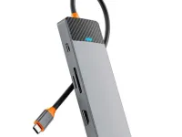 Адаптер WIWU Linker 9 в 1 USB-C HUB на USBx3/Type-Cx2/VGA/HDMI/SD/TF (A921HV) (Grey)