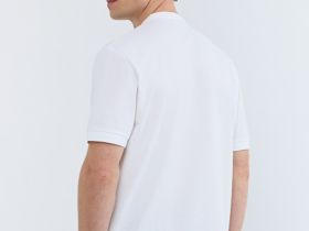 Поло с воротником-стойкой, Белый