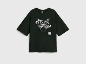 Футболка с AR-принтом для девочек, Черный