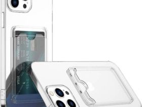 Чехол-накладка Keephone Shield Series для Apple iPhone 14 Pro Max c держателем для карт пластиковый (прозрачный)