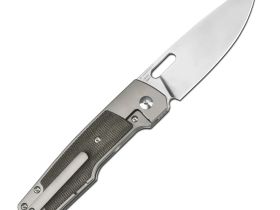 Складной нож Artisan Cutlery Gambit, сталь S90V, рукоять титан/микарта, серый/оливковый