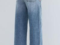 Широкие джинсы с ремнём, Синий