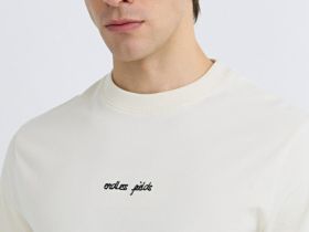 Футболка с принтом и вышивкой, Белый