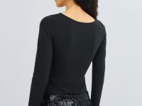 Боди с длинным рукавом, Черный