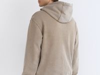 Толстовка на молнии с эффектом стирки, Бежевый