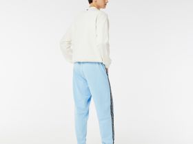 Спортивные брюки-джоггеры Lacoste в полоску с логотипом