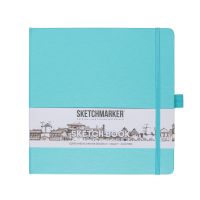 Блокнот для зарисовок Sketchmarker 20*20 cм 80 л 140 г, твердая обложка Аквамарин