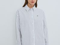 Свободная рубашка из хлопка Оксфорд, Зеленый