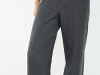 Ультраширокие джинсы с люрексом, Серый