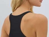 Майка в рубчик, Черный