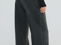 Широкие джинсы со средней посадкой, Серый