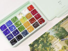 Набор гуаши HIMI 24 цвета, зеленый