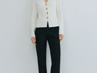 Кардиган на пуговицах с V-вырезом, Белый