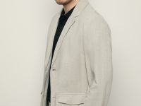 Однобортный пиджак с добавлением льна