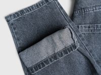 Джинсы объёмного кроя для девочек, Серый