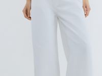 Широкие джинсы с асимметричной застёжкой, Белый