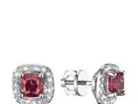 Пусеты из белого золота с рубинами э4780пс10220616