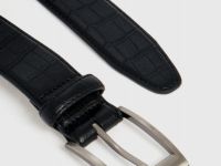 Ремень c фактурой под крокодила, Черный