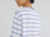 Лонгслив в полоску, Голубой