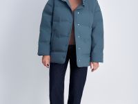 Пуховик с воротником-стойкой