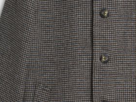 Однобортное пальто в клетку, Коричневый