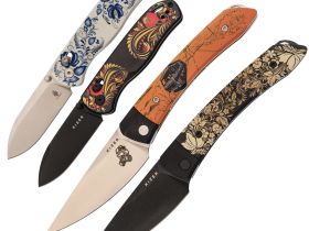 Складной нож Kizer Momo Russian Pattern, сталь Nitro-V, рукоять G10 c принтом
