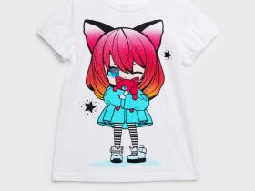 Фуфайка трикотажная для девочек (футболка)