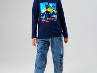 Брюки текстильные джинсовые утепленные флисом для мальчиков