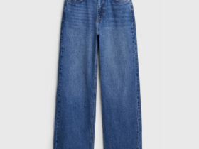 Широкие джинсы из плотного денима, Синий