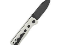 Раскладной нож QSP Canary Folder, сталь 14C28N с покрытием Black Stonewash, рукоять белый G10