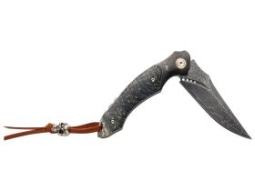 Складной нож Hatamoto HFK-2434, сталь VG-10 в обкладках из дамасской стали, рукоять стабилизированная древесина